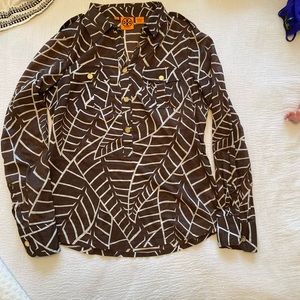 Tory Burch button down blouse with epaulettes
